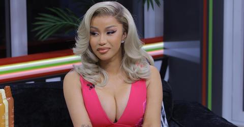 Cardi B wears a pink dress