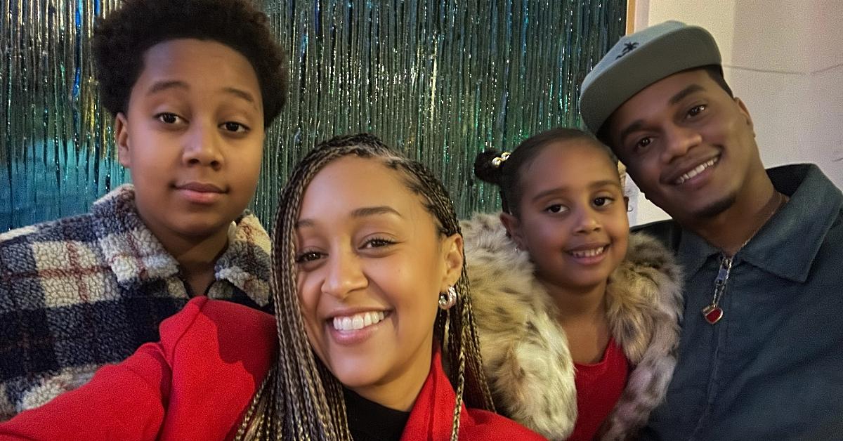 Tia Mowry, Cory Hardrict, and their children. 