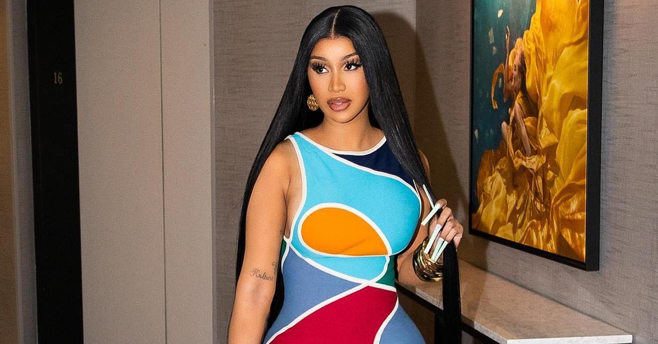 Cardi B multicolored dress
