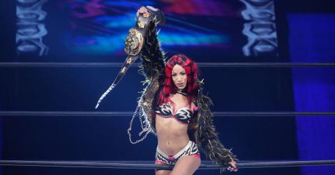 Mercedes Mone enters the ring during the Women's Pro-Wrestling "Stardom"