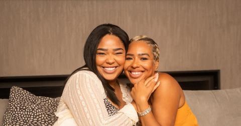 B. Simone and her sister Genevie on the 'Let's Try Again' podcast.