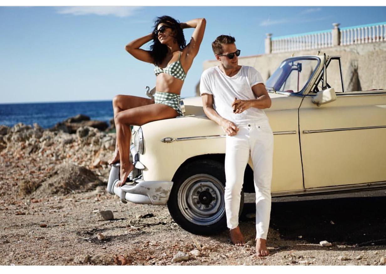 The couple posing in Cuba