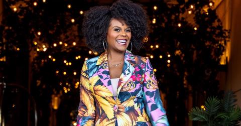 Tabitha Brown wears a colorful blazer.