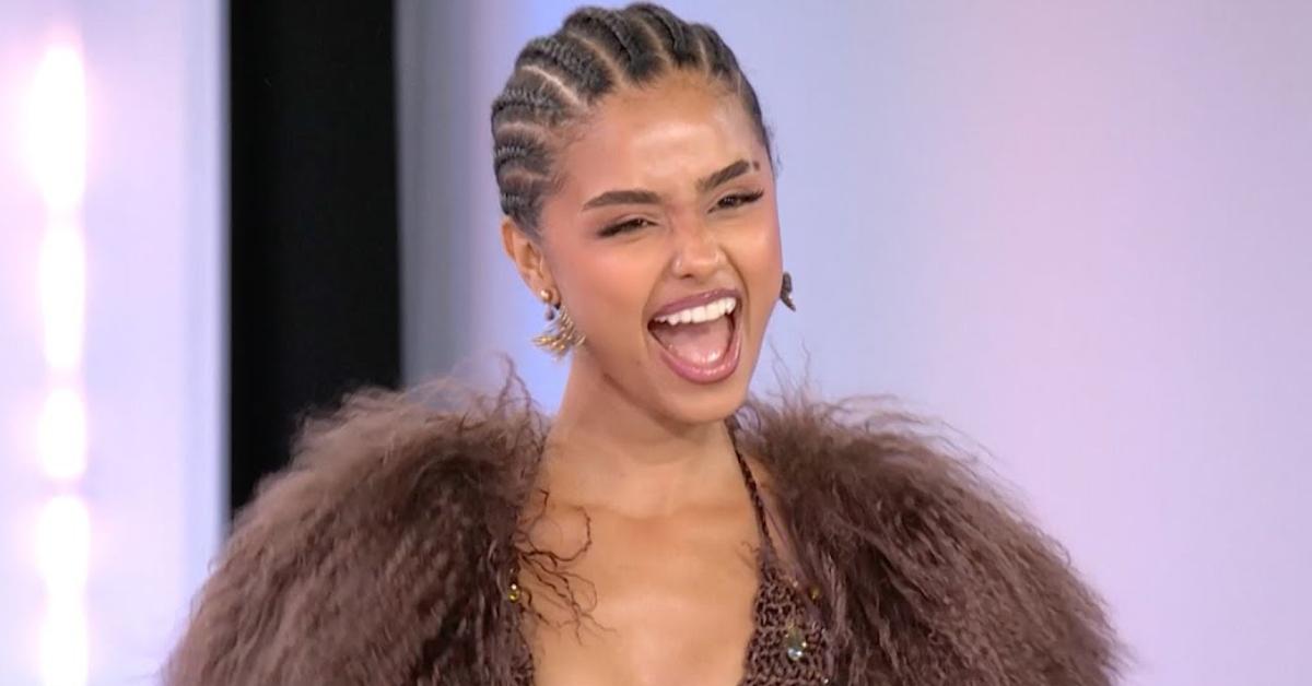 Tyla wears a fur jacket