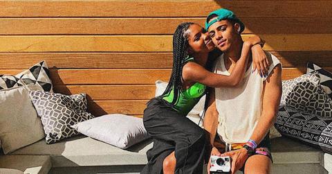 Ryan Destiny and Keith Powers hug