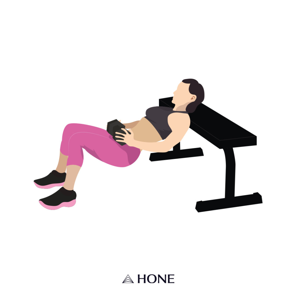 menopause belly exercises dumbbell hip thrusts